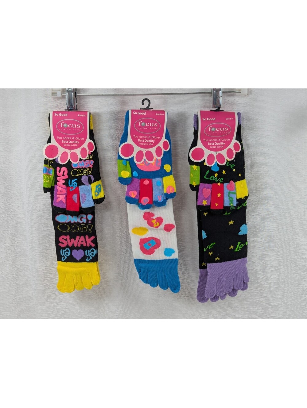 Juniors / Kids - Focus - So Good - Toe Socks & Glove Set - 3 Sets